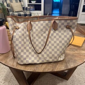 Louis Vuitton Beige and Brown Checkered Tote
